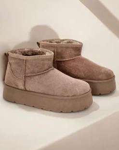 Hot Krótkie buty a'la śniegowce damskie Hawanni Śniegowce|Botki Na Platformie