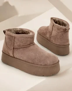 Hot Krótkie buty a'la śniegowce damskie Hawanni Śniegowce|Botki Na Platformie