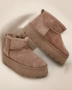 Hot Krótkie buty a'la śniegowce damskie Hawanni Śniegowce|Botki Na Platformie