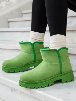 Online Krótkie buty a'la śniegowce damskie Hozises Śniegowce|Botki Na Płaskim Obcasie