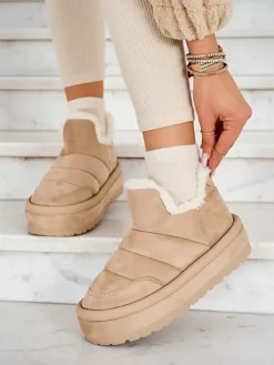 Krótkie buty a'la śniegowce damskie Zoeno Śniegowce|Botki Z Delikatnym Ociepleniem