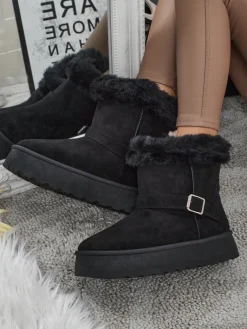 Krótkie buty a'la śniegowce damskie Myrelle Śniegowce|Botki Na Platformie