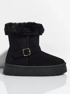 Krótkie buty a'la śniegowce damskie Myrelle Śniegowce|Botki Na Platformie