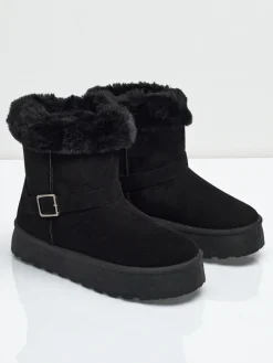 Krótkie buty a'la śniegowce damskie Myrelle Śniegowce|Botki Na Platformie