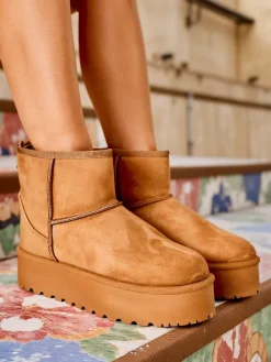 New Krótkie buty a'la śniegowce damskie Eforte Śniegowce|Botki Na Platformie