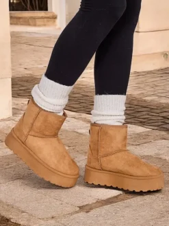 New Krótkie buty a'la śniegowce damskie Eforte Śniegowce|Botki Na Platformie