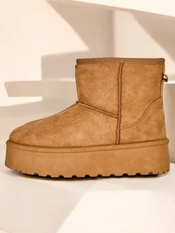 New Krótkie buty a'la śniegowce damskie Eforte Śniegowce|Botki Na Platformie