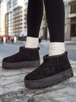 Sale Krótkie buty a'la śniegowce damskie Havale Śniegowce|Botki Na Platformie