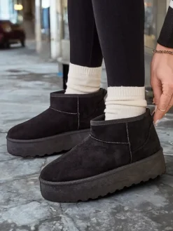 Sale Krótkie buty a'la śniegowce damskie Havale Śniegowce|Botki Na Platformie