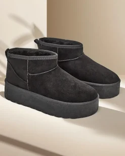 Sale Krótkie buty a'la śniegowce damskie Havale Śniegowce|Botki Na Platformie