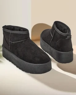 Sale Krótkie buty a'la śniegowce damskie Havale Śniegowce|Botki Na Platformie