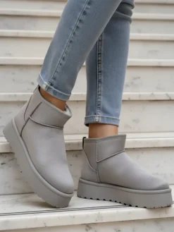 New Krótkie buty a'la śniegowce damskie Fofio Śniegowce|Botki Na Platformie