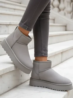 New Krótkie buty a'la śniegowce damskie Fofio Śniegowce|Botki Na Platformie