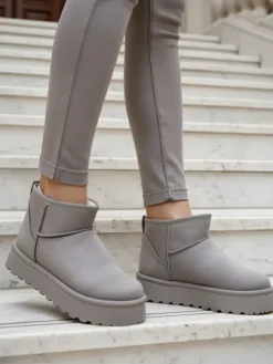 New Krótkie buty a'la śniegowce damskie Fofio Śniegowce|Botki Na Platformie