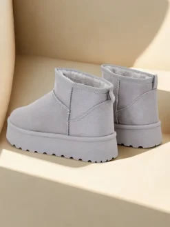 New Krótkie buty a'la śniegowce damskie Fofio Śniegowce|Botki Na Platformie