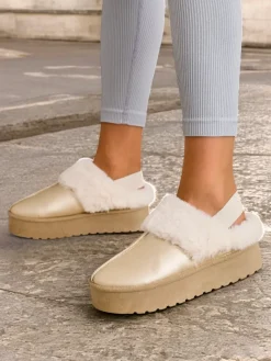 Hot Krótkie buty a'la śniegowce bez pięty damskie Ebiz Śniegowce|Botki Z Delikatnym Ociepleniem