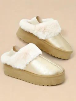 Hot Krótkie buty a'la śniegowce bez pięty damskie Ebiz Śniegowce|Botki Z Delikatnym Ociepleniem