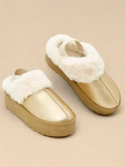 Hot Krótkie buty a'la śniegowce bez pięty damskie Ebiz Śniegowce|Botki Z Delikatnym Ociepleniem