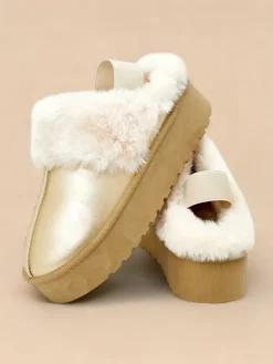 Hot Krótkie buty a'la śniegowce bez pięty damskie Ebiz Śniegowce|Botki Z Delikatnym Ociepleniem