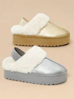 Hot Krótkie buty a'la śniegowce bez pięty damskie Ebiz Śniegowce|Botki Z Delikatnym Ociepleniem