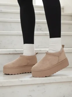 New Krótkie buty a'la śniegowce damskie Ozozi Śniegowce|Botki Z Delikatnym Ociepleniem