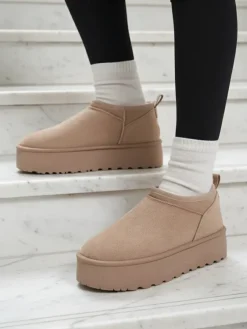 New Krótkie buty a'la śniegowce damskie Ozozi Śniegowce|Botki Z Delikatnym Ociepleniem