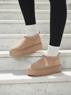 New Krótkie buty a'la śniegowce damskie Ozozi Śniegowce|Botki Z Delikatnym Ociepleniem