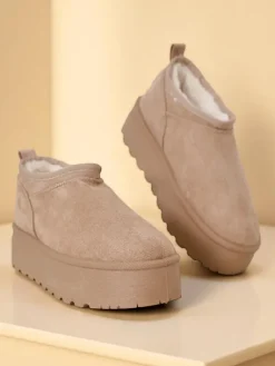 New Krótkie buty a'la śniegowce damskie Ozozi Śniegowce|Botki Z Delikatnym Ociepleniem