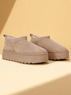 New Krótkie buty a'la śniegowce damskie Ozozi Śniegowce|Botki Z Delikatnym Ociepleniem