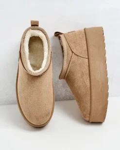 New Krótkie buty a'la śniegowce damskie Ozozi Śniegowce|Botki Z Delikatnym Ociepleniem