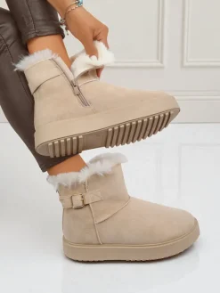 Online Krótkie buty a'la śniegowce damskie Aurelia Classico Śniegowce|Botki Na Platformie