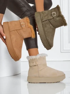 Online Krótkie buty a'la śniegowce damskie Aurelia Classico Śniegowce|Botki Na Platformie