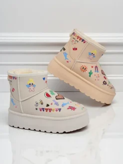 Online Krótkie buty a'la śniegowce damskie Aurelia Classico Śniegowce|Botki Na Platformie