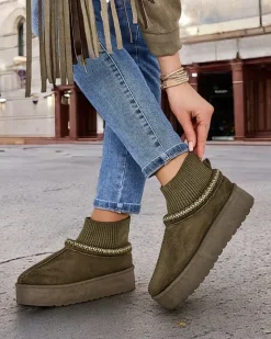 Online Krótkie buty a'la śniegowce damskie Narorzi Śniegowce|Botki Z Delikatnym Ociepleniem