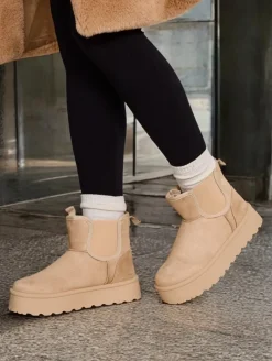 Clearance Krótkie buty a'la śniegowce damskie Vierris Śniegowce|Botki Na Platformie