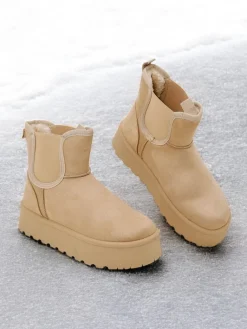 Clearance Krótkie buty a'la śniegowce damskie Vierris Śniegowce|Botki Na Platformie