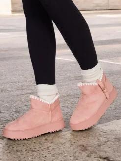 Hot Krótkie buty a'la śniegowce damskie Ewioz Śniegowce|Botki Z Delikatnym Ociepleniem