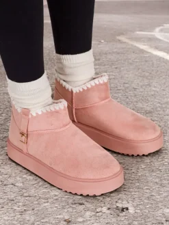 Hot Krótkie buty a'la śniegowce damskie Ewioz Śniegowce|Botki Z Delikatnym Ociepleniem