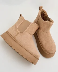 New Krótkie buty a'la śniegowce damskie Nomas Śniegowce|Botki Na Platformie