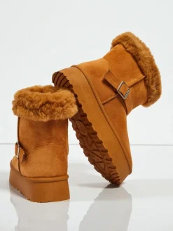 New Krótkie buty a'la śniegowce damskie Myrelle Śniegowce|Botki Na Platformie