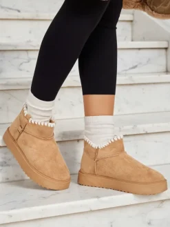 New Krótkie buty a'la śniegowce damskie Ewioz Śniegowce|Botki Z Delikatnym Ociepleniem