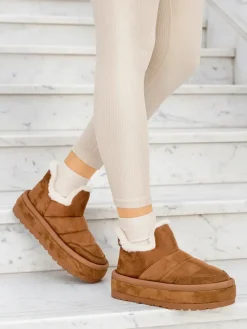 Sale Krótkie buty a'la śniegowce damskie Zoeno Śniegowce|Botki Z Delikatnym Ociepleniem