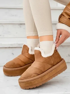 Sale Krótkie buty a'la śniegowce damskie Zoeno Śniegowce|Botki Z Delikatnym Ociepleniem