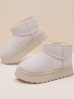 New Krótkie buty a'la śniegowce damskie Hezio Śniegowce|Botki Na Platformie
