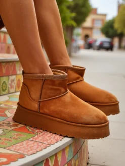 Clearance Krótkie buty a'la śniegowce damskie Fortesse Śniegowce|Botki Na Platformie