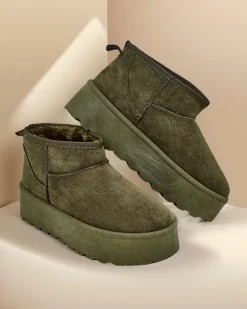 Hot Krótkie buty a'la śniegowce damskie Havale Śniegowce|Botki Na Platformie