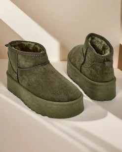 Hot Krótkie buty a'la śniegowce damskie Havale Śniegowce|Botki Na Platformie