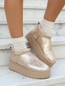 Hot Krótkie buty a'la śniegowce damskie Ozozi Śniegowce|Botki Z Delikatnym Ociepleniem