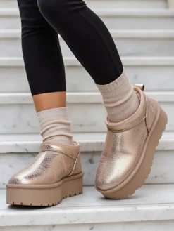 Hot Krótkie buty a'la śniegowce damskie Ozozi Śniegowce|Botki Z Delikatnym Ociepleniem