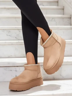 Clearance Krótkie buty a'la śniegowce damskie Xoalla Śniegowce|Botki Z Delikatnym Ociepleniem